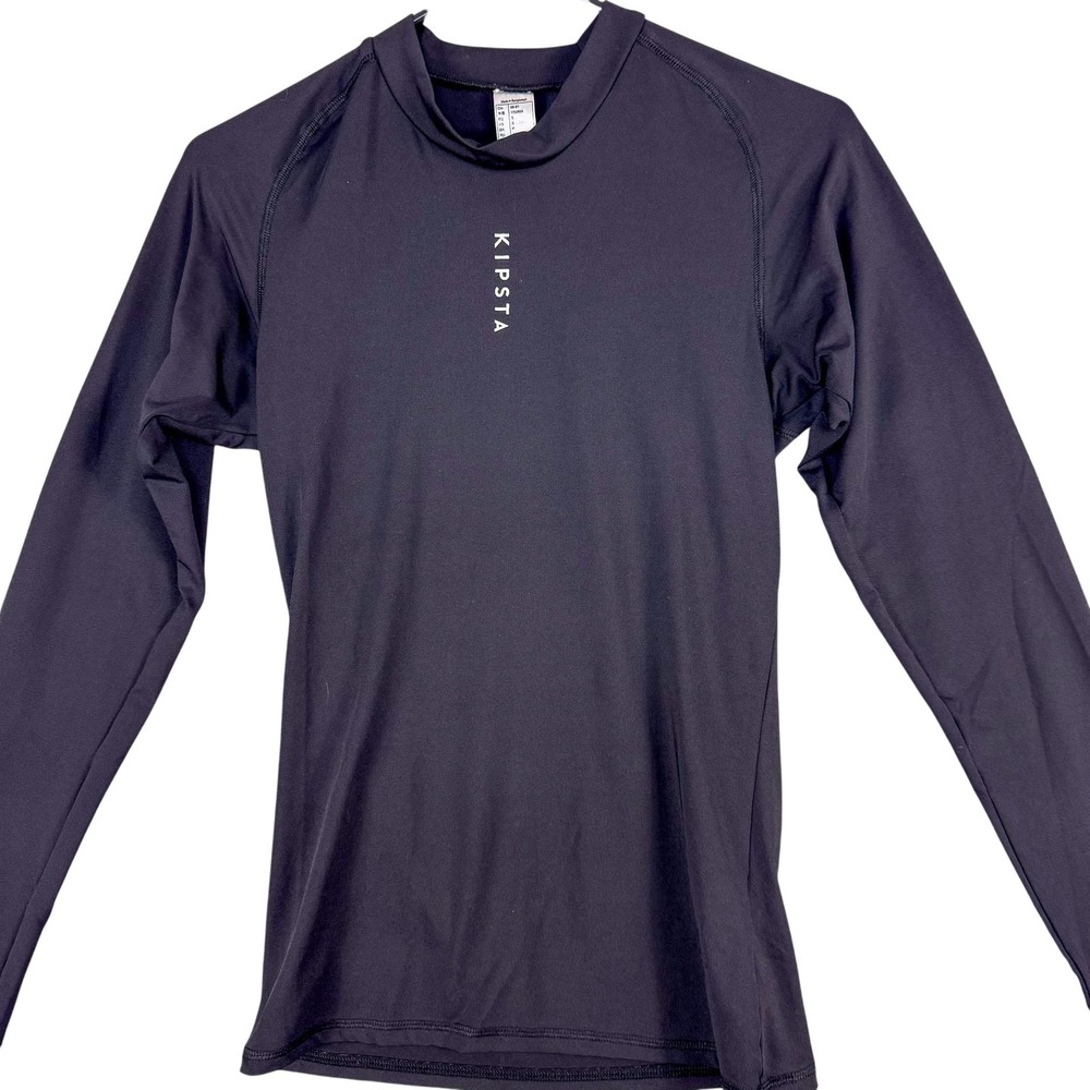 Kipsta Shirt‎ Mens Small Black Long Sleeve Compression Base Layer Athletic Gym
